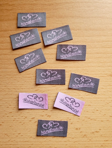 Stoff label handmade with - 10, stoff-label