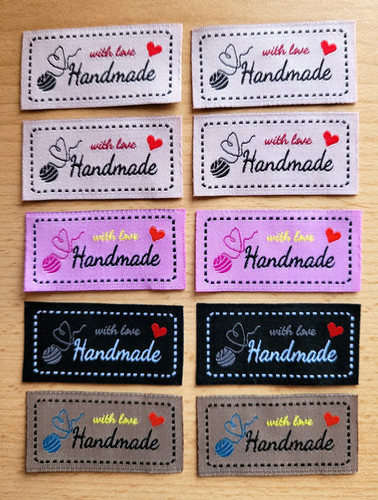 Stoff label handmade with - 10, stoff-label