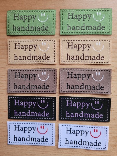 Stoff label happy handmade - happy,