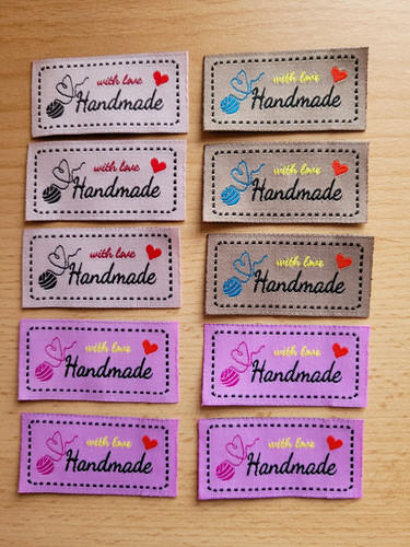 Stoff label handmade with - 10, stoff-label